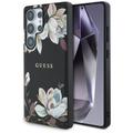 Samsung Galaxy S25 Ultra Guess Grained Grained Printed Flower Pattern-deksel - MagSafe-kompatibel - Svart