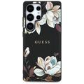 Samsung Galaxy S25 Ultra Guess Grained Grained Printed Flower Pattern-deksel - MagSafe-kompatibel - Svart