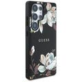 Samsung Galaxy S25 Ultra Guess Grained Grained Printed Flower Pattern-deksel - MagSafe-kompatibel - Svart