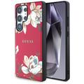 Samsung Galaxy S25 Ultra Guess Grained Grained Printed Flower Pattern-deksel - MagSafe-kompatibel - Fuchsia