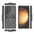 Samsung Galaxy S25 Ultra Hybrid-deksel med Ringholder - Svart