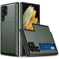 Samsung Galaxy S25 Ultra Hybrid-deksel med Skyvekortspor - Army Grøn