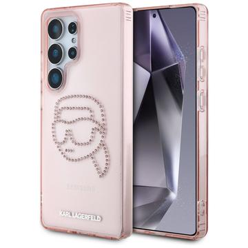 Samsung Galaxy S25 Ultra Karl Lagerfeld Rhinestones Karl Head Logo-deksel - Rosa
