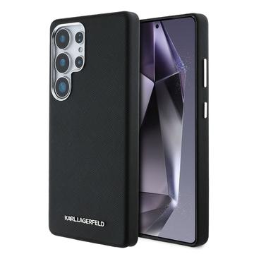 Samsung Galaxy S25 Ultra Karl Lagerfeld Saffiano Metal Logo Deksel - Svart