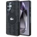 Samsung Galaxy S25 Ultra Lacoste Monogram med Sølv Krokodille Logo-deksel - MagSafe-kompatibel - Svart