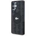 Samsung Galaxy S25 Ultra Lacoste Monogram med Sølv Krokodille Logo-deksel - MagSafe-kompatibel - Svart