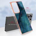 Samsung Galaxy S25 Ultra Marble Pattern Electroplated IMD TPU-deksel - Grønn
