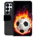 Samsung Galaxy S25 Ultra Premium Lommebok-deksel - Fotballflamme