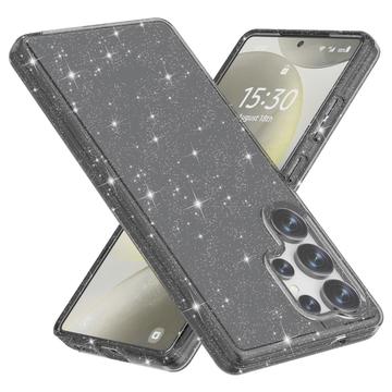 Samsung Galaxy S25 Ultra Stylish Glitter Series Hybrid-deksel - Svart