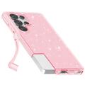 Samsung Galaxy S25 Ultra Stylish Glitter Series Hybrid-deksel - Rosa