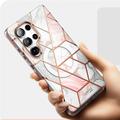 Samsung Galaxy S25 Ultra Supcase Cosmo Mag hybrid-deksel - rosa marmor