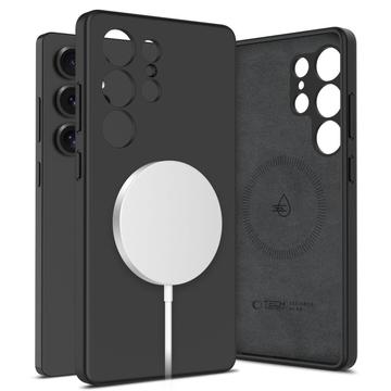 Samsung Galaxy S25 Ultra Tech-Protect flytende silikon-deksel - MagSafe-kompatibel - Svart