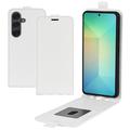 Samsung Galaxy S25 Vertikalt Flip-Deksel med Kortlomme - Hvit