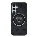 Samsung Galaxy S25+ Guess 4G Glitter Triangle Buttons MagSafe-deksel - Svart