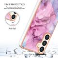 Samsung Galaxy S25+ Marble Pattern Electroplated IMD TPU-deksel - Blå / Rosa