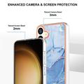 Samsung Galaxy S25+ Marble Pattern Electroplated IMD TPU-deksel - Blå