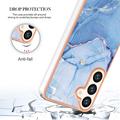 Samsung Galaxy S25+ Marble Pattern Electroplated IMD TPU-deksel - Blå