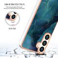 Samsung Galaxy S25+ Marble Pattern Electroplated IMD TPU-deksel - Grønn