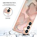 Samsung Galaxy S25+ Marble Pattern Electroplated IMD TPU-deksel - Rosa