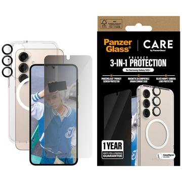 Samsung Galaxy S25+ PanzerGlass Care Flagship 3-i-1 personvernpakke - Klar