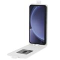 Samsung Galaxy S25+ Vertikalt Flip-Deksel med Kortlomme - Hvit