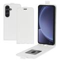 Samsung Galaxy S25+ Vertikalt Flip-Deksel med Kortlomme - Hvit