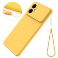 Samsung Galaxy S26 Edge Flytende silikon-deksel med håndstropp - gul