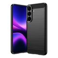 Samsung Galaxy S26 FE Børstet TPU-deksel - karbonfiber - svart
