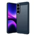 Samsung Galaxy S26 FE Børstet TPU-deksel - karbonfiber - blå