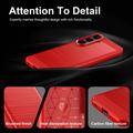 Samsung Galaxy S26 FE børstet TPU-deksel - karbonfiber - rød