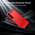 Samsung Galaxy S26 FE børstet TPU-deksel - karbonfiber - rød