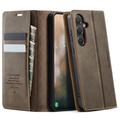 Samsung Galaxy S26 FE Caseme 033 Lommebok-etui med kalvestruktur og RFID-blokkering - Kaffe