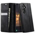 Samsung Galaxy S26 FE Caseme 033 Lommebok-etui med kalvestruktur og RFID-blokkering - Svart