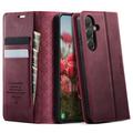 Samsung Galaxy S26 FE Caseme 033 Lommebok-etui med kalvestruktur og RFID-blokkering - rød