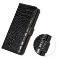 Samsung Galaxy S26 FE Crocodile Series Lommebok-deksel i Lær med RFID - Svart