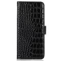 Samsung Galaxy S26 FE Crocodile Series Lommebok-deksel i Lær med RFID - Svart