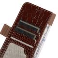 Samsung Galaxy S26 FE Crocodile Series Lommebok-deksel i Lær med RFID - Brun