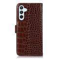 Samsung Galaxy S26 FE Crocodile Series Lommebok-deksel i Lær med RFID - Brun