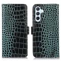 Samsung Galaxy S26 FE Crocodile Series Lommebok-deksel i Lær med RFID - Grønn