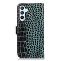 Samsung Galaxy S26 FE Crocodile Series Lommebok-deksel i Lær med RFID - Grønn