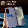 Samsung Galaxy S26 FE Smart Clear View Flip-etui med kortspor - grå-lilla