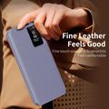 Samsung Galaxy S26 FE Smart Clear View Flip-etui med kortspor - grå-lilla