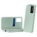Samsung Galaxy S26 FE Smart Clear View Flip-etui med kortspor - lysegrønn