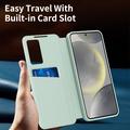 Samsung Galaxy S26 FE Smart Clear View Flip-etui med kortspor - lysegrønn