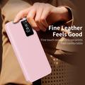 Samsung Galaxy S26 FE Smart Clear View Flip-etui med kortspor - Rosa