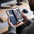 Samsung Galaxy S26 FE Tech-Protect Smart Clear View Flip-etui med kortspor - Marine Blå