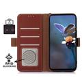 Samsung Galaxy S26 FE lommebokveske i lær med RFID - Brun