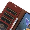 Samsung Galaxy S26 FE lommebokveske i lær med RFID - Brun