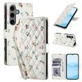 Samsung Galaxy S26 Rombisk blomsterlommebok-etui