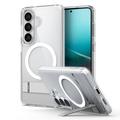 Samsung Galaxy S26 Spigen Ultra Hybrid S Mag MagSafe-deksel med kickstand - hvit / klar